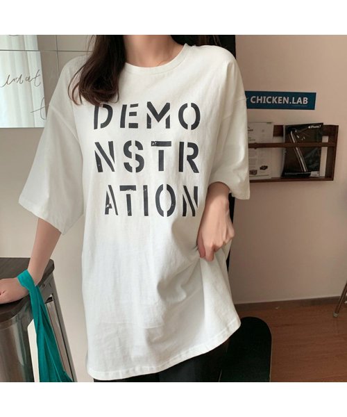 ロング ロゴｔシャツ レディース 半袖