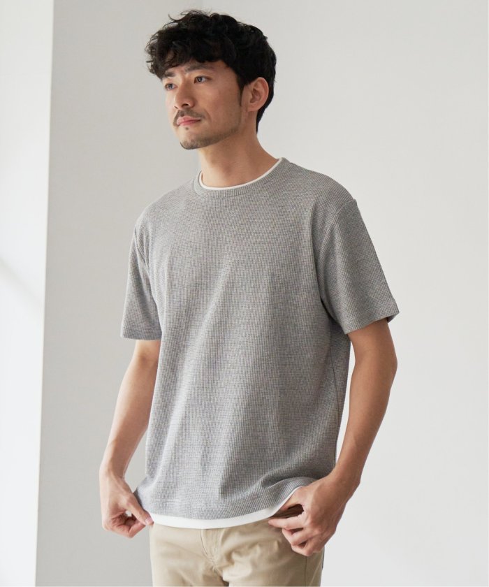 イッカ/メランジワッフルフェイクTシャツ