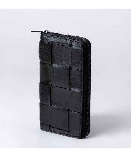 GUIONNET 長財布 イントレチャート PG101B BOLD INTRECCIATO ROUND FASTNER LONG WALLET ギオネ ボールド