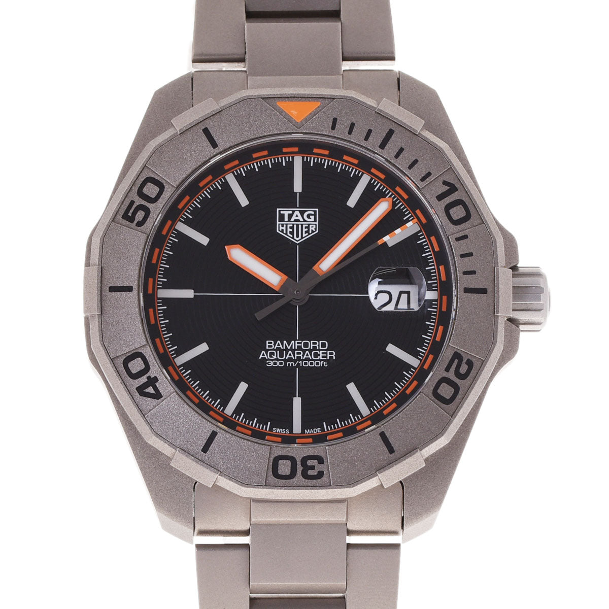 TAG HEUER タグホイヤー アクアレーサー キャリバー5 バンフォード WAY208F.BF0638 メンズ Ti 腕時計 自動巻き ブラック文字盤 Aランク 中古 