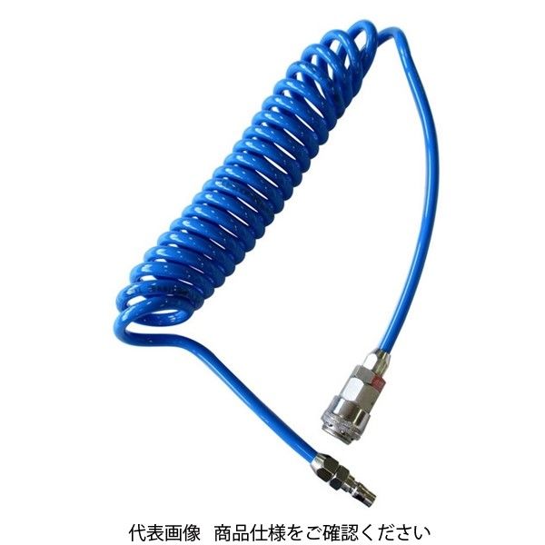 アークランズ GREATTOOL コイルエアーホース ワンタッチタイプ 内径5×外径8mm 3m GT5080ー3 GT5080-3 1セット(4本)（直送品）