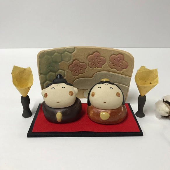 ふんわり雛セット　Ｐ-137　陶製　/Hina dolls/雛娃娃