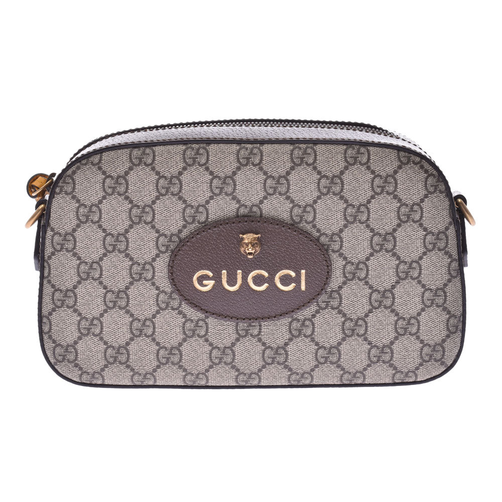 GUCCI グッチ メッセンジャーバッグ  GGスプリーム グレージュ系/ブラウン 476466 レディース PVC ショルダーバッグ 未使用 