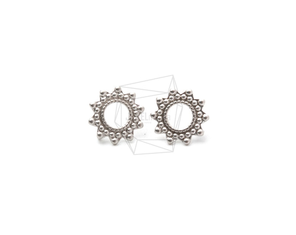 ERG-1282-MR【2個入り】フラワーピアス,Flower Earring Post/12mm x 12mm