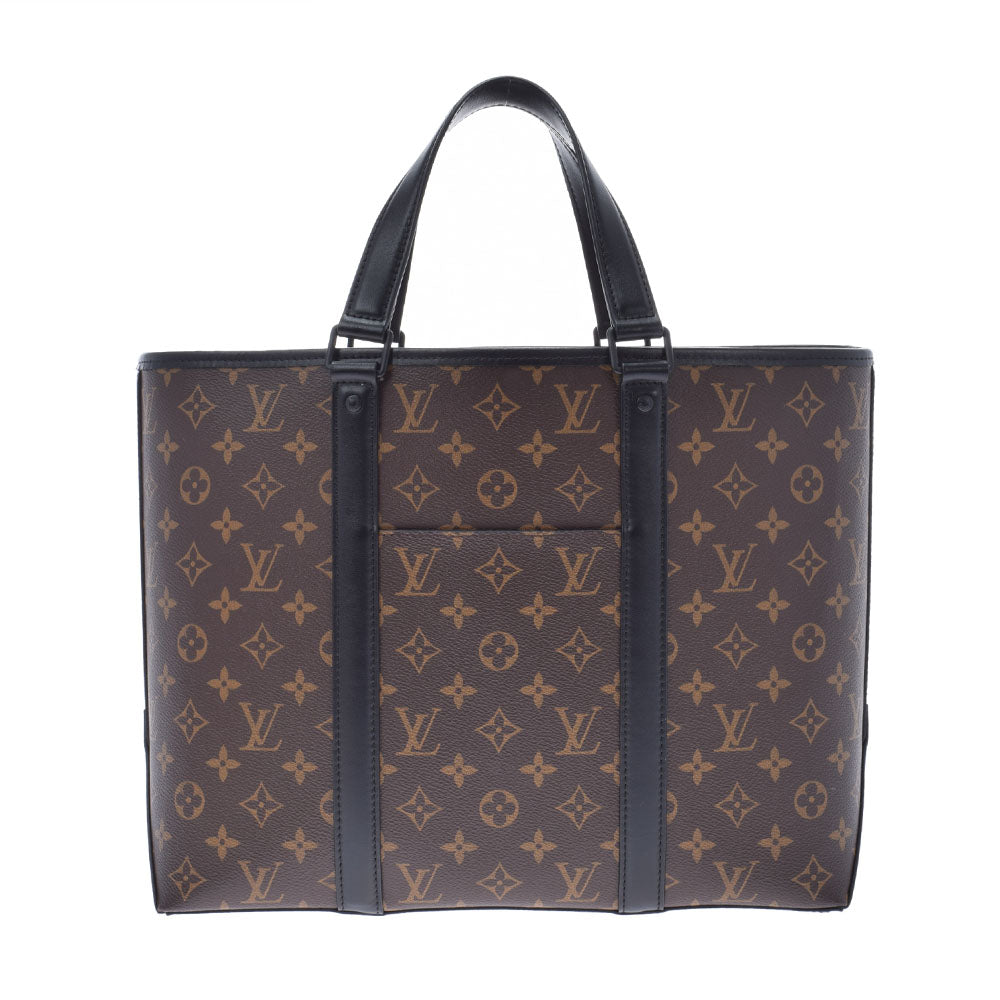 LOUIS VUITTON ルイヴィトン モノグラム マカサー ウィークエンド PM 2WAY ブラウン/黒 M45734 メンズ モノグラムキャンバス トートバッグ Aランク 中古 