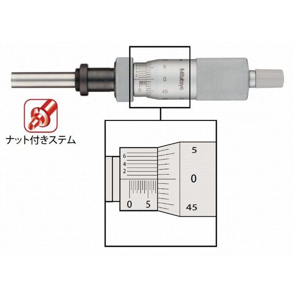 マイクロメータヘッド (151ー221) メーカーJCSS校正証明書+トレサビリティ体系図 【MHH2ー25V】 MHH2-25V 1セット（直送品）