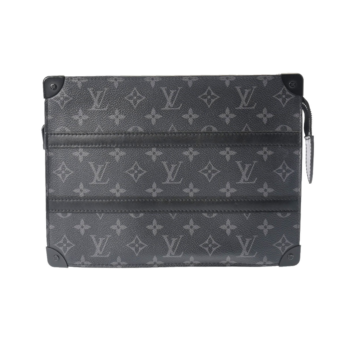 LOUIS VUITTON ルイヴィトン モノグラムエクリプス トランクポシェット 黒 M45937 メンズ モノグラムエクリプスキャンバス セカンドバッグ Bランク 中古 