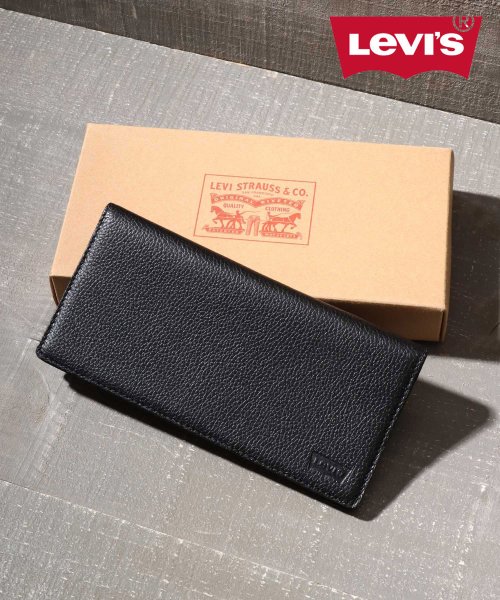 【Levis】リーバイス 別注 ソフトシボ加工 リアルレザー  ロングウォレット 長財布 本革 箱付き レザー サイフ さいふ