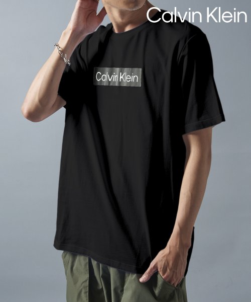 【Calvin Klein / カルバンクライン】フロントロゴ プリント Tシャツ 半袖 クルーネック プリントT コットン100% 40QM853