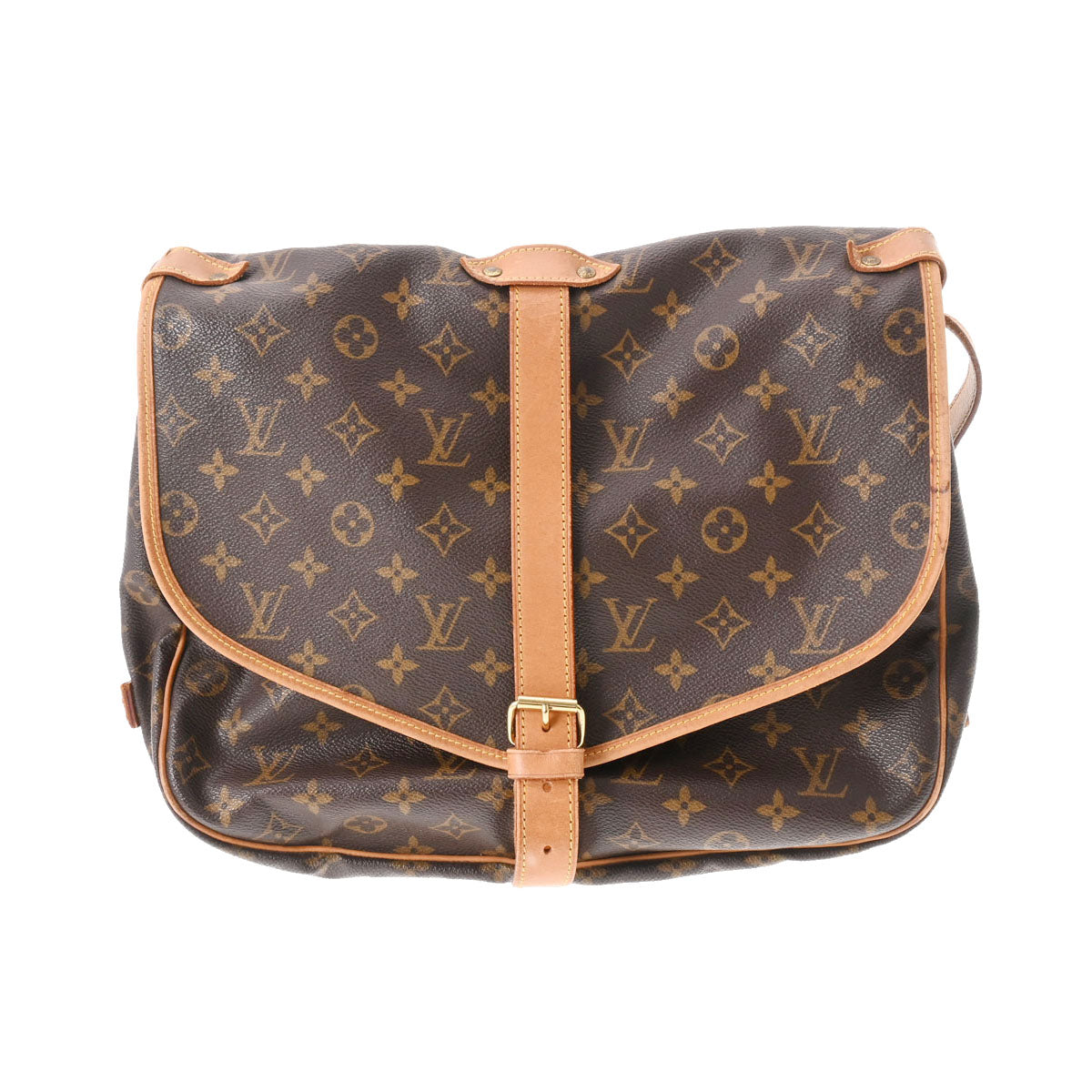 LOUIS VUITTON ルイヴィトン モノグラム ソミュール 35 ブラウン M42254 ユニセックス モノグラムキャンバス ショルダーバッグ Bランク 中古 