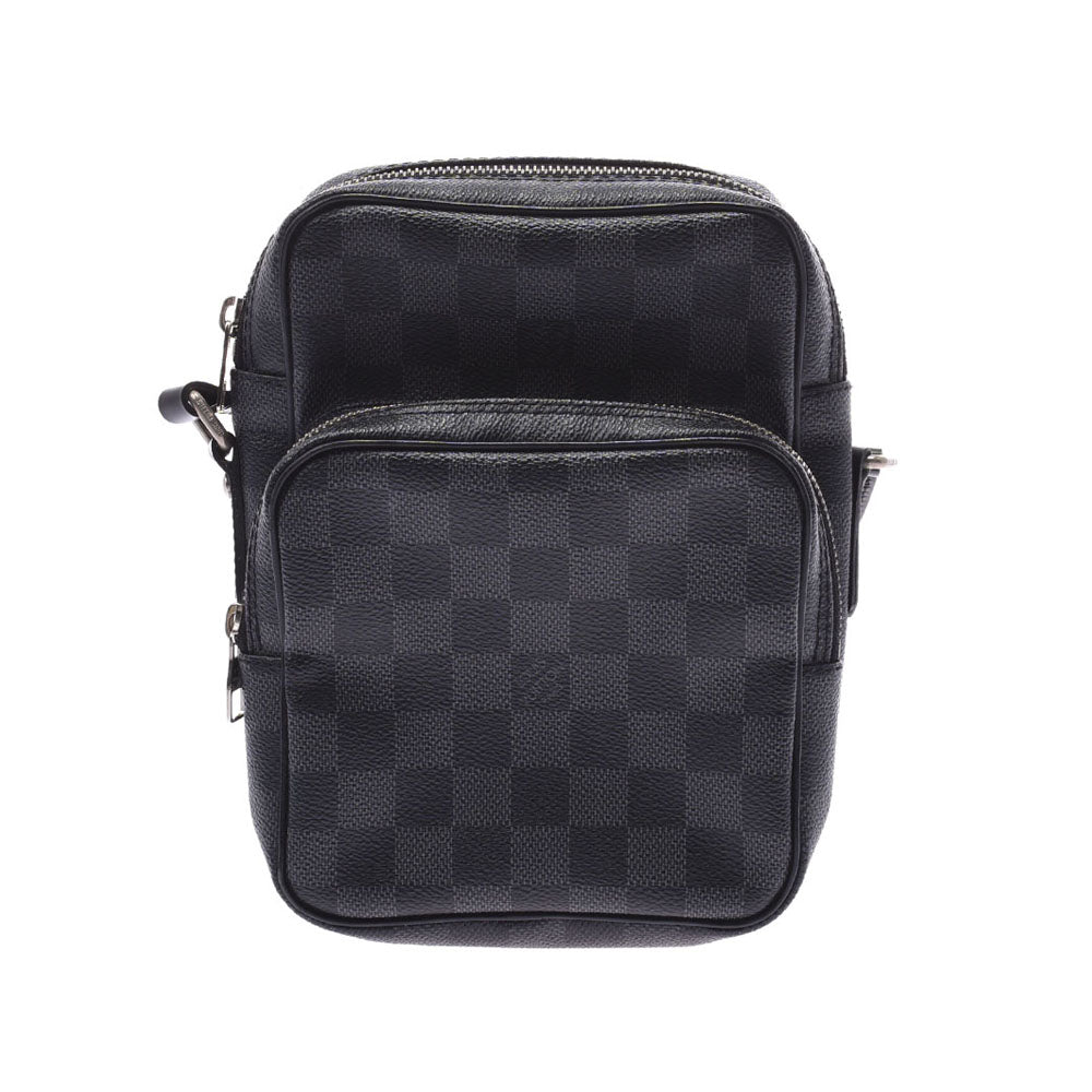 LOUIS VUITTON ルイヴィトン ダミエ グラフィット レム 黒 N41446 メンズ ダミエグラフィットキャンバス ショルダーバッグ Bランク 中古 