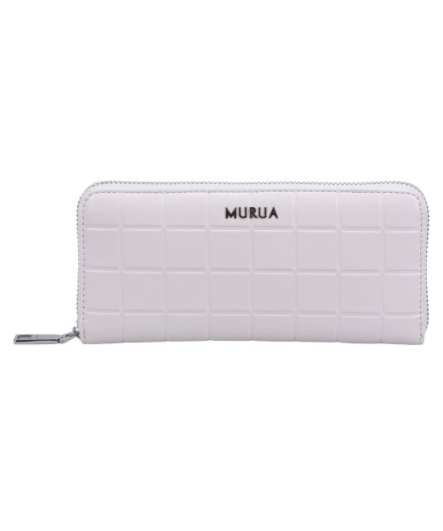 ムルーア MURUA 財布 長財布 レディース ラウンドファスナー LONG WALLET ブラック アイボリー シルバー 黒 MR－W1171