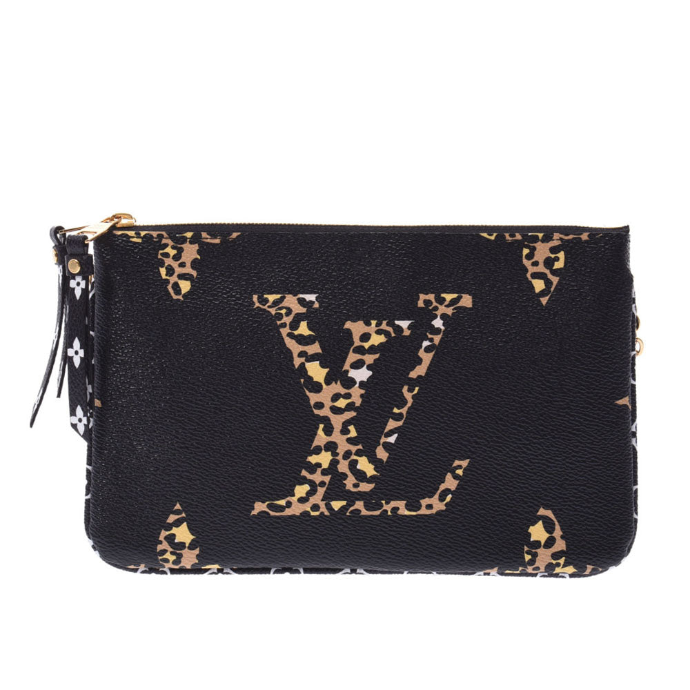 LOUIS VUITTON ルイヴィトン モノグラム ジャングル ポシェット ドゥーブル ジップ 19AW 黒 M67874 レディース ショルダーバッグ 新同 中古 