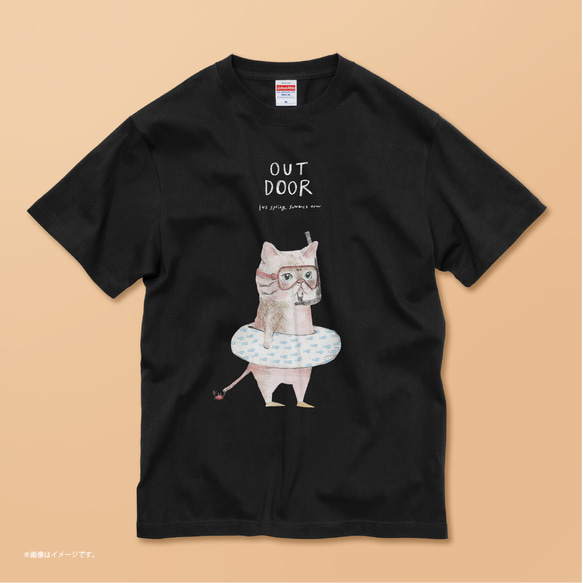 「Outdoor_cat」コットンTシャツ/送料無料