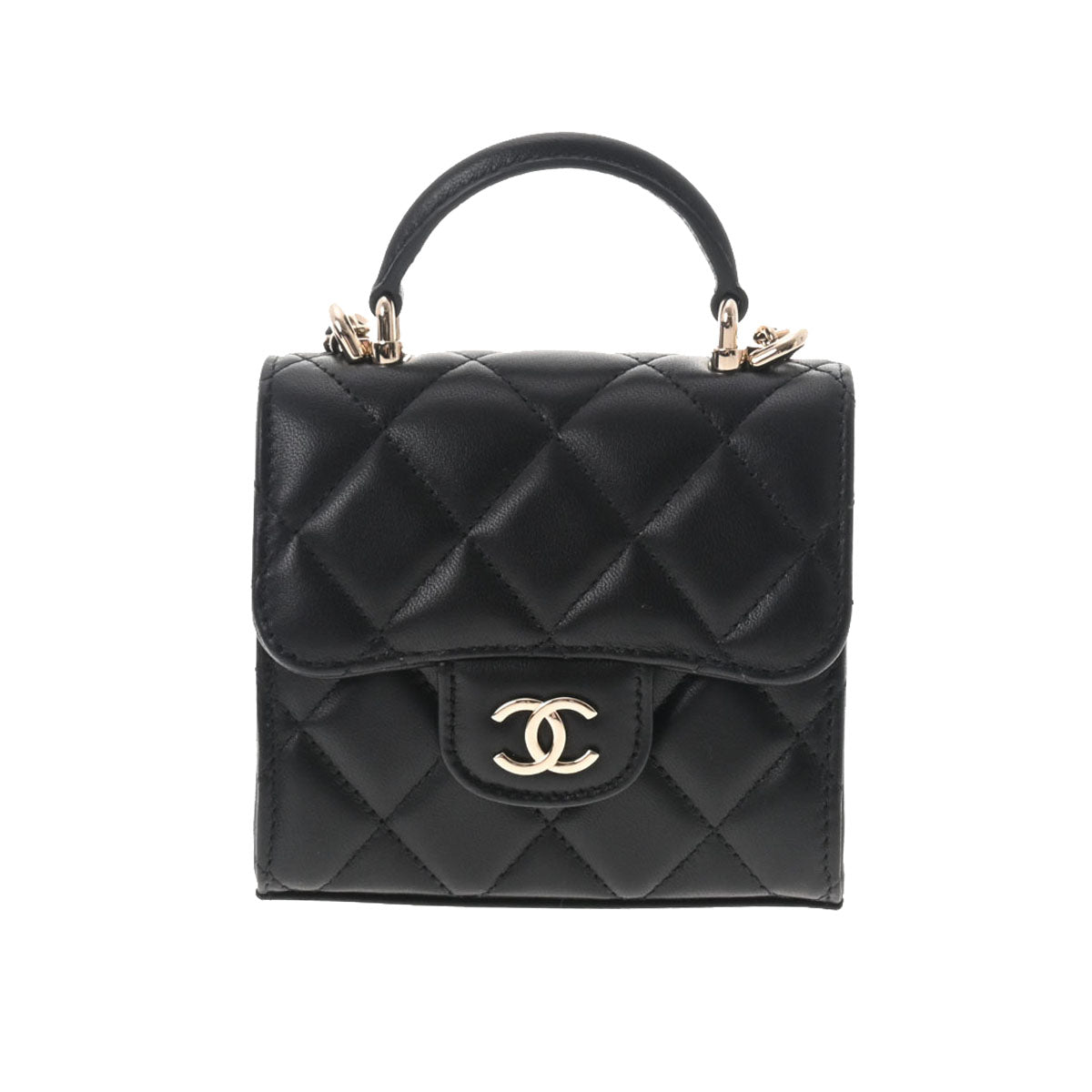 CHANEL シャネル マトラッセ ミニ チェーンショルダー 11cm 黒 ゴールド金具 AP2682 レディース ラムスキン ショルダーバッグ 未使用 