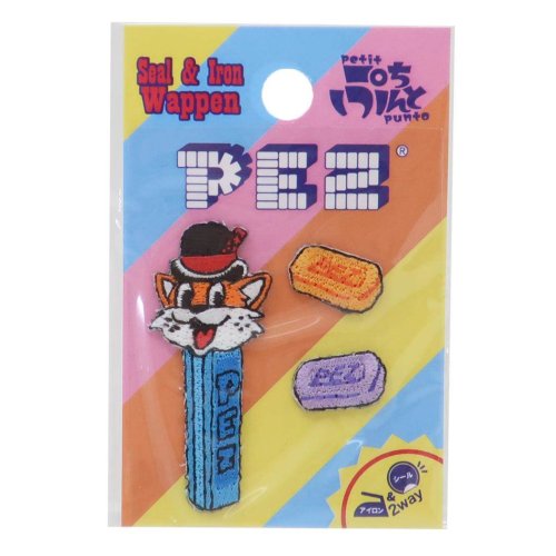 PEZ ワッペン ぷちぷんと 3枚入り キャット お菓子パッケージ 社コッカ 手芸用品 刺繍 ししゅう キャラクター グッズ