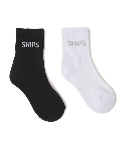 SHIPS KIDS:2P ロゴ ソックス