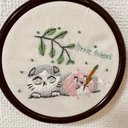 刺繍枠飾り　little friend