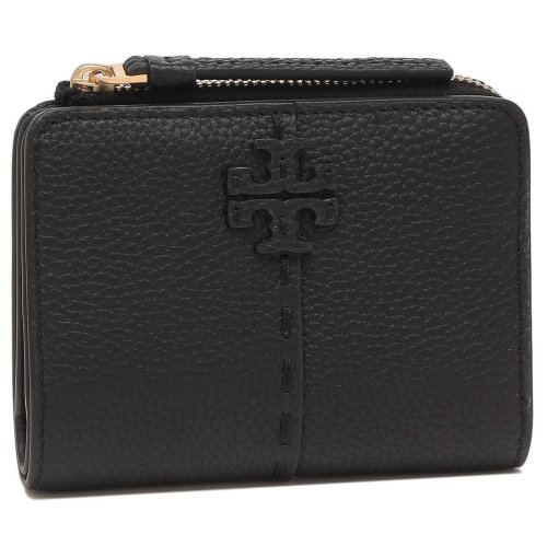 トリーバーチ 二つ折り財布 マックグロー ミニ財布 ブラック レディース TORY BURCH 148751 レザー 001