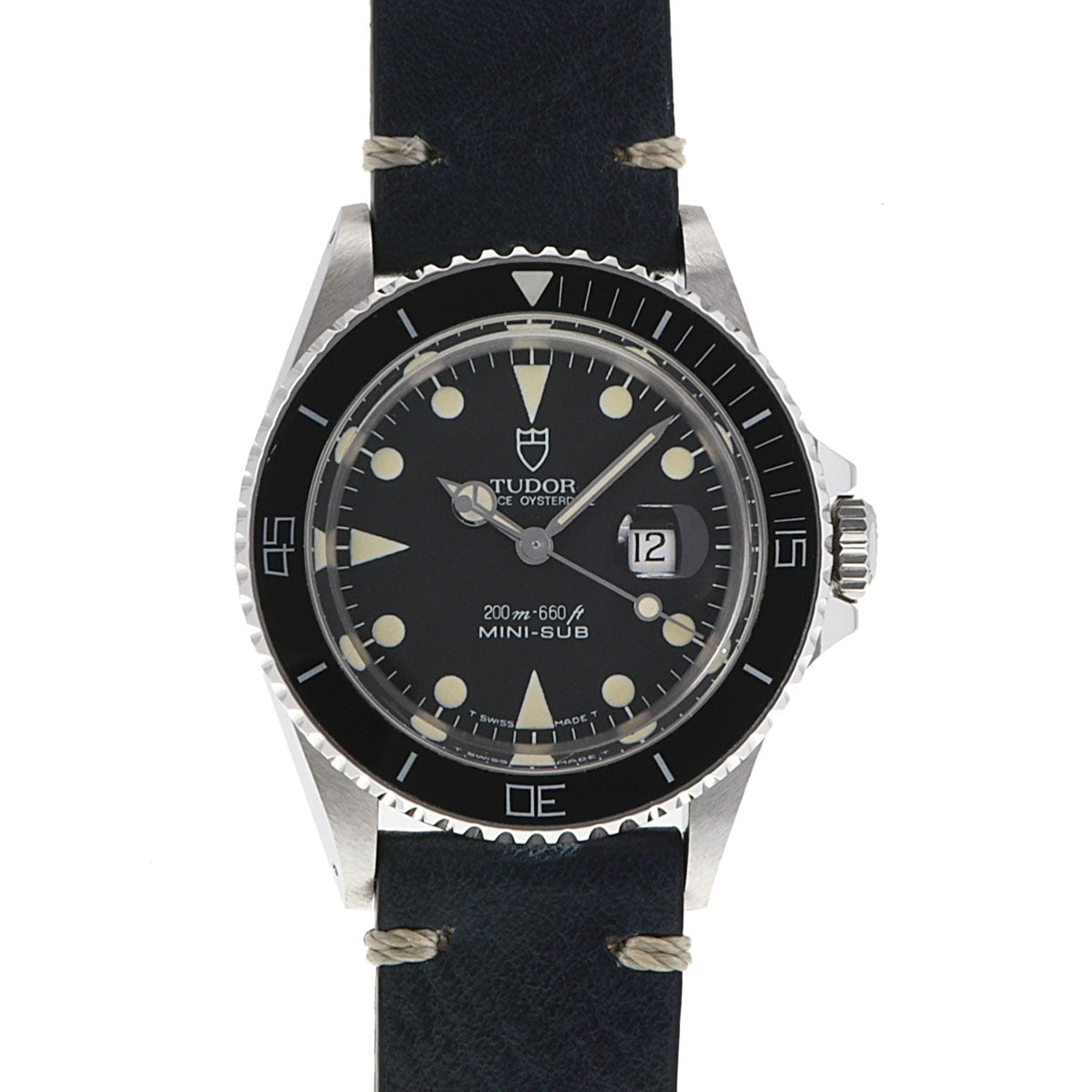 TUDOR チュードル ミニサブマリーナ  73090 ボーイズ SS/革 腕時計 自動巻き ブルー文字盤 Aランク 中古 