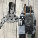 【再販】2460 ブライスさんのオーバーオール patchwork Blythe アウトフィット 洋服