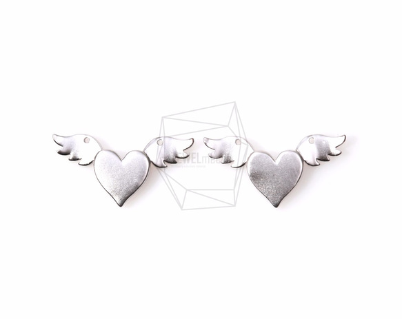 CNT-120-MR【2個入り】ウィングドハートペンダント,Winged Heart Pendant