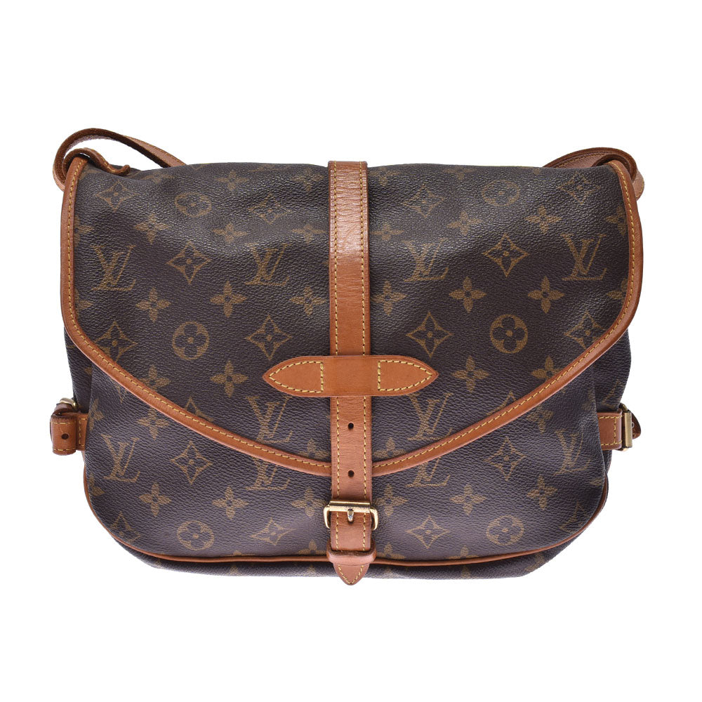 LOUIS VUITTON ルイヴィトン モノグラム ソミュール 30 ブラウン M42256 ユニセックス ショルダーバッグ Bランク 中古 