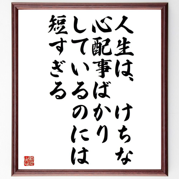 チャールズ・キングズリーの名言「人生は、けちな心配事ばかりしているのには～」／額付き書道色紙／受注後直筆(Y5264)