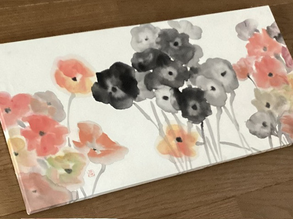 『Anemone アネモネ畑 V3』 絵画  62.0 x 30.0cm インテリア壁掛け  原画  アート