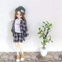 リカちゃん服　チェック柄セットアップ