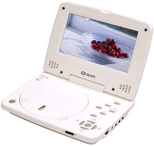 Qriom 7インチポータブルDVDプレーヤー PDV-1915(W)【中古品】