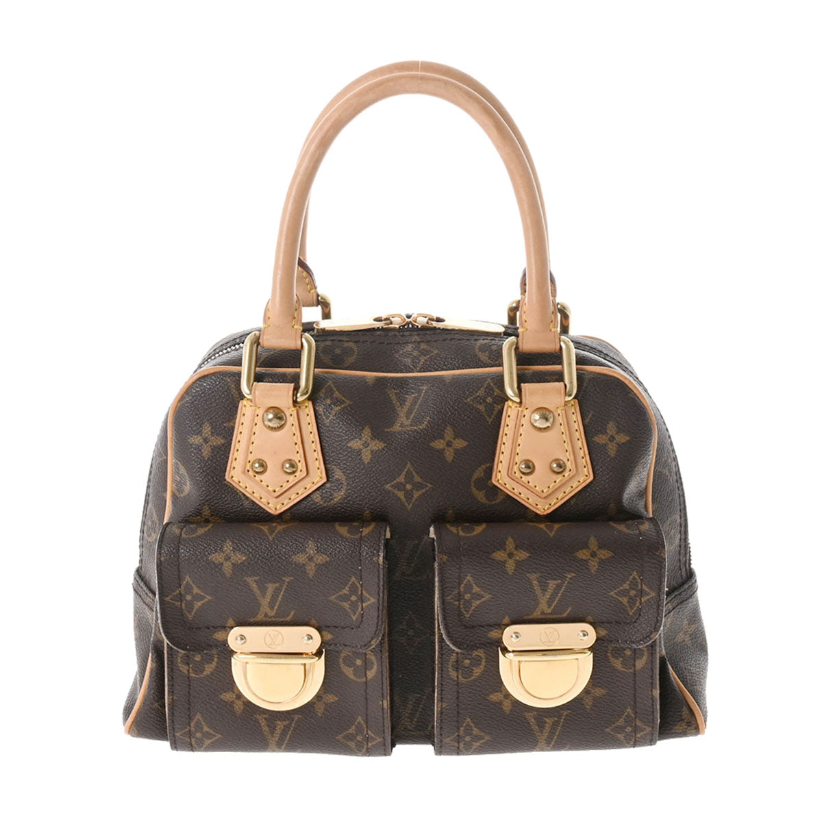 LOUIS VUITTON ルイヴィトン モノグラム マンハッタンPM ブラウン M40026 レディース モノグラムキャンバス ハンドバッグ Bランク 中古 