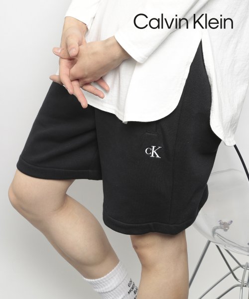 【CalvinKlein / カルバンクライン】CALVINKLEIN  スウェット ハーフパンツ ロゴ 半パン ワンポイント ショートパンツ スウェットパンツ