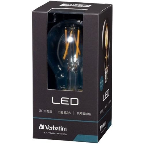 バーベイタム(Verbatim) LDA4R-G／FCV1 調光器非対応LED電球 クリアー 「バーベイタム」（一般電球形・全光束420lm／電球色相当・口金E26）