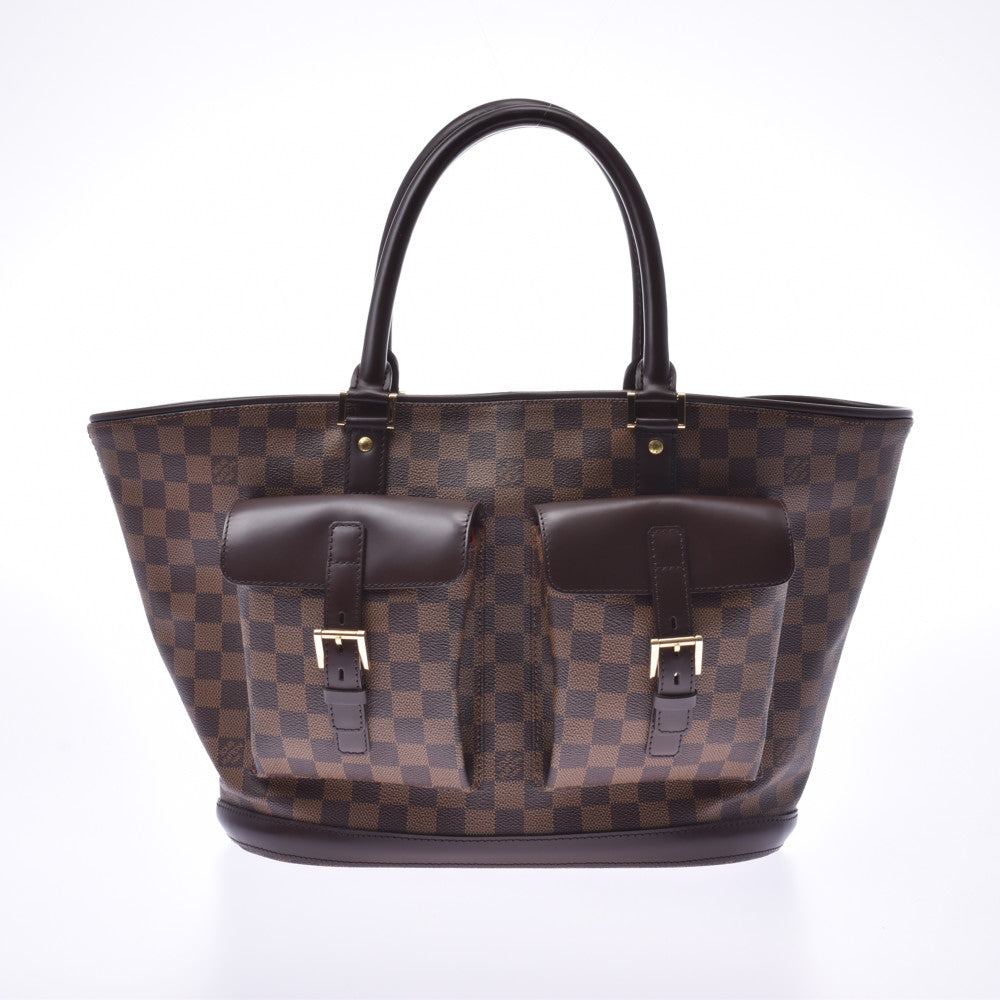 LOUIS VUITTON ルイヴィトン ダミエ マノスクGM ブラウン N51120 レディース ダミエキャンバス レザー ハンドバッグ Aランク 中古 