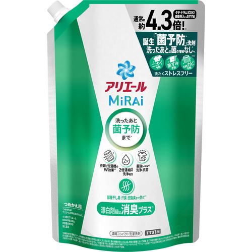 P&G アリエールミライ 消臭プラス詰替 ウルトラジャンボ 1220g