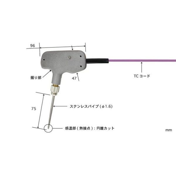 突刺し形温度センサ ー200~500°C 応答速度(秒):3 Kタイプ 【BTー82KーTC1ーASP】 BT-82K-TC1-ASP（直送品）