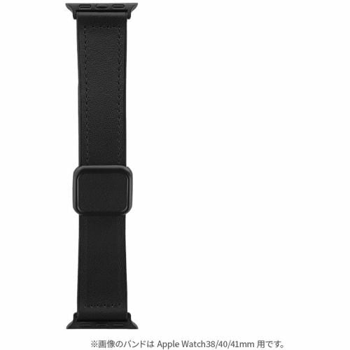 MSソリューションズ LEPLUS NEXT Apple Watch 42／44／45／49mm マグネットレザーバンド ブラック LN-AW49B22BK