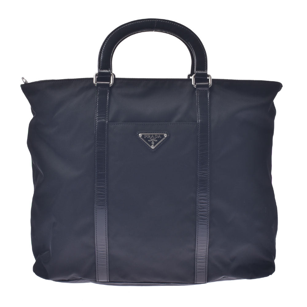 PRADA プラダ 2WAYトートバッグ 黒 ユニセックス ナイロン/レザー ハンドバッグ ABランク 中古 