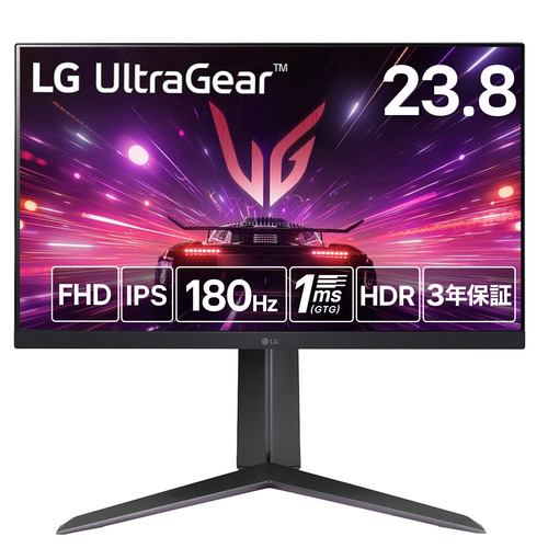 LGエレクトロニクス 24GS65F-B LG UltraGear／ゲーミングモニター／23.8型／IPS／フルHD／ノングレア／FreeSyncブラック