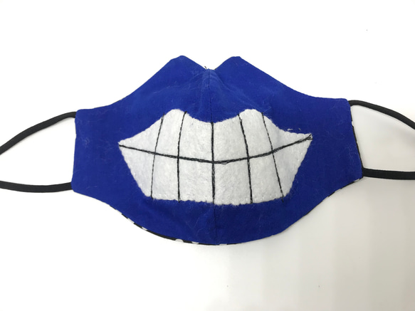 【9月下旬発送予定】KOKEHI375 ”Teeth grin face mask”[blue]