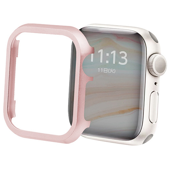 GAACAL Apple Watch Series 4-6/SE1-2 [40mm]用メタリックフレーム ピンク W00114P2