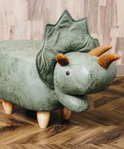 恐竜モチーフのスツール Triceratops トリケラトプス グレー