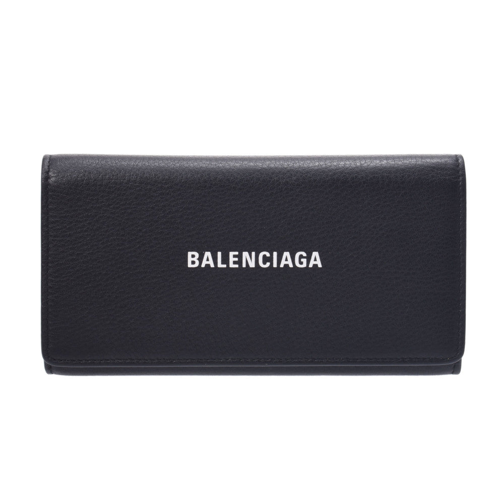 BALENCIAGA バレンシアガ スリムフラップウォレット 黒 555709 レディース カーフスキン 長財布 ABランク 中古 