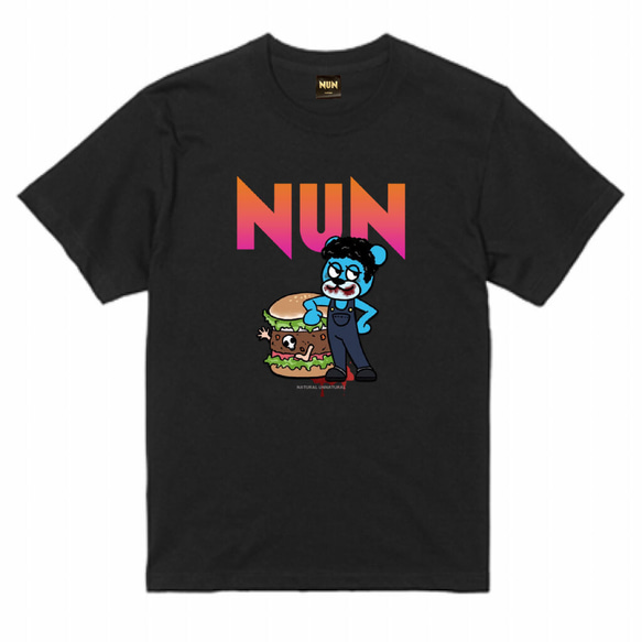 ハンバーガーTEE サンセット-BLACK-