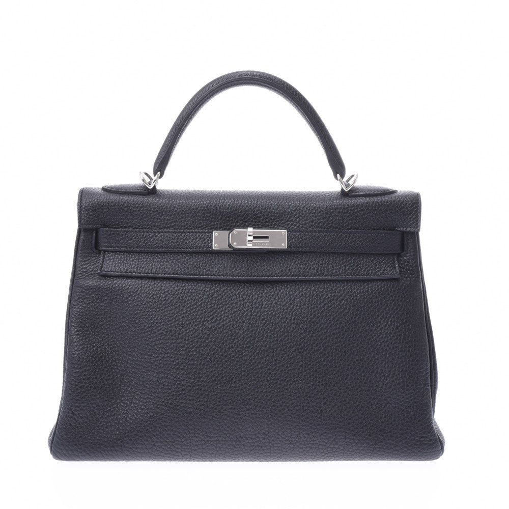 HERMES エルメス ケリー32 内縫い 黒 パラジウム金具 □R刻印(2014年頃) レディース トゴ 2WAYバッグ Aランク 中古 