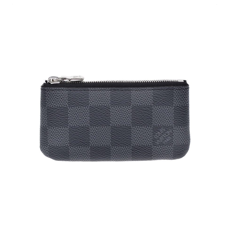 LOUIS VUITTON ルイヴィトン ダミエ グラフィット ポシェットクレ 黒/グレー  N60155 メンズ ダミエグラフィットキャンバス コインケース 新同 中古 