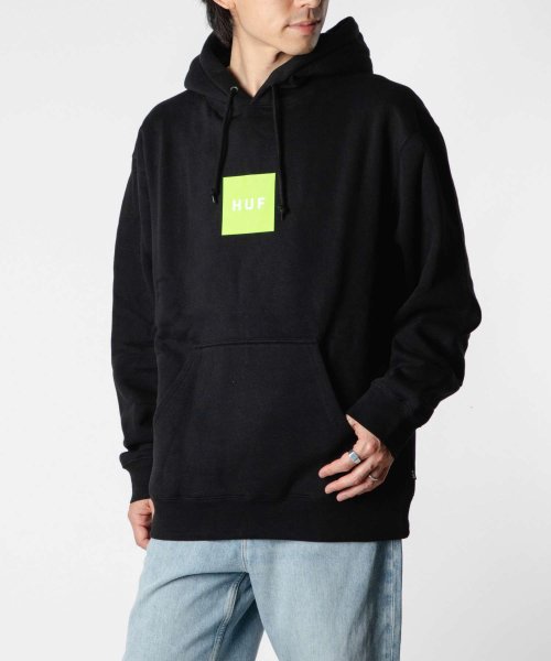 ハフ HUF SET BOX P/O HOODIE PF00573 メンズ パーカー 長袖 フード プルオーバー フーディ カジュアル 裏起毛 シンプル ストリ