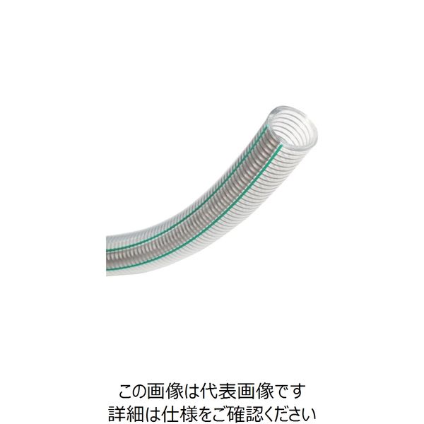 耐薬品・食品用フッ素ホース(吸引・折れ防止) トヨフッソSホース 内径19mm×外径26mm 長さ3m FFSー19ー3 FFS-19-3 1巻（直送品）