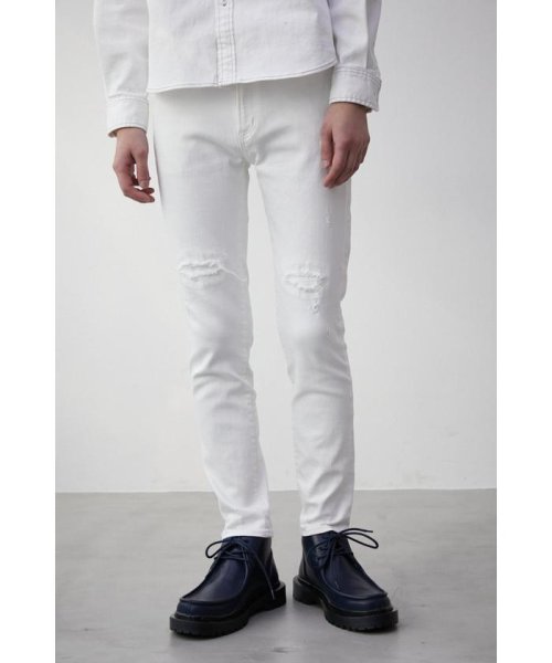 VINTAGE HEM DAMAGE WHITE DENIM